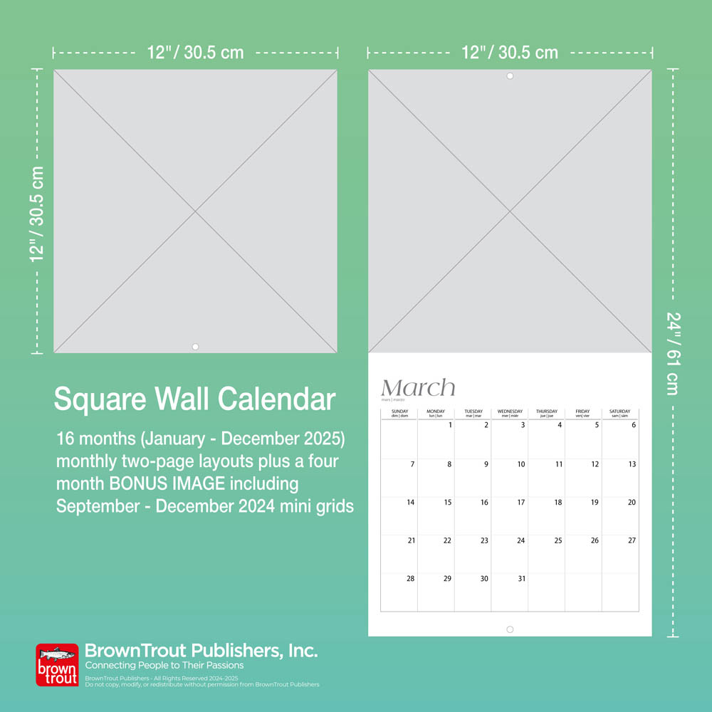 2025 Large Wall Calendar | 12" X 12" - MAUD LEWIS