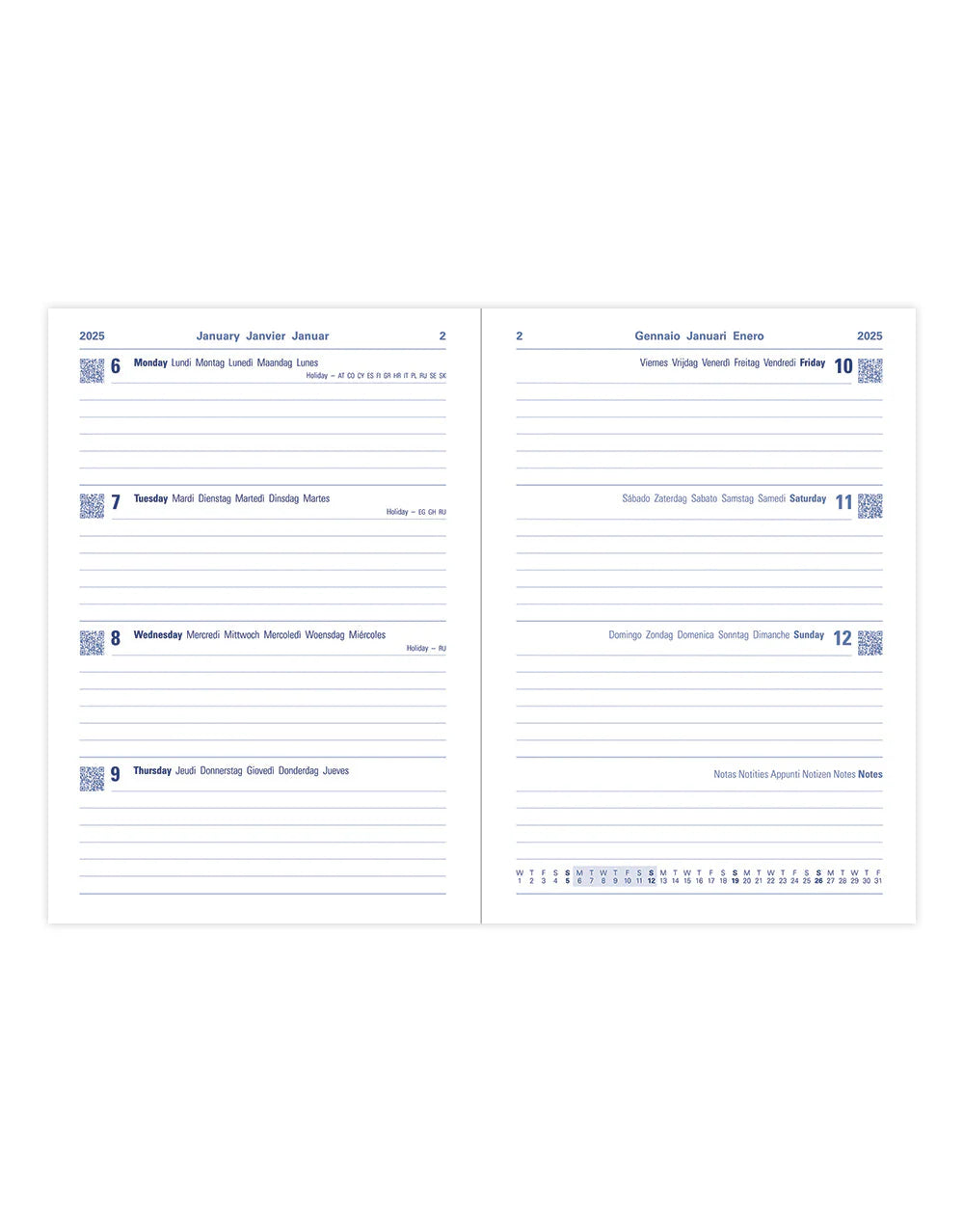 2026 Woodland | Week to View Planner (A5) - PINK #C082162
