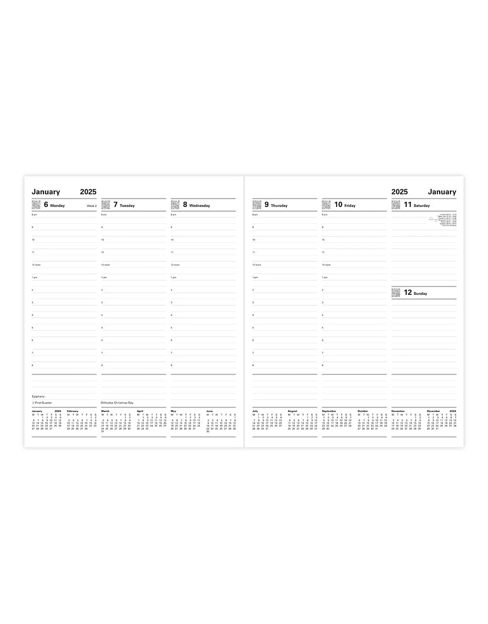 2026 Classic | Week to View Planner with Appointments (Quarto) - BLACK #C32YIBK