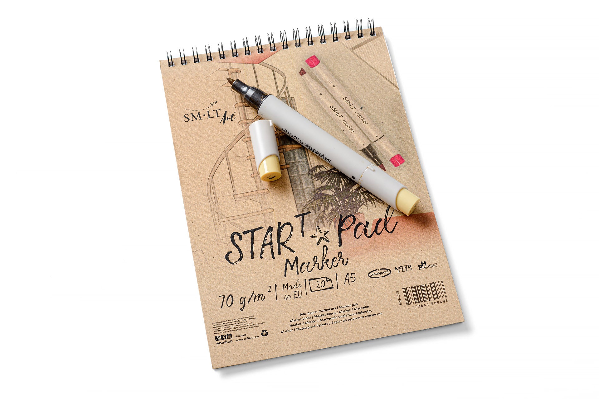 Marker Coilbound Book | START Marker Pad - 70gsm, 20pgs, A5 #5MS-20TS/FSC