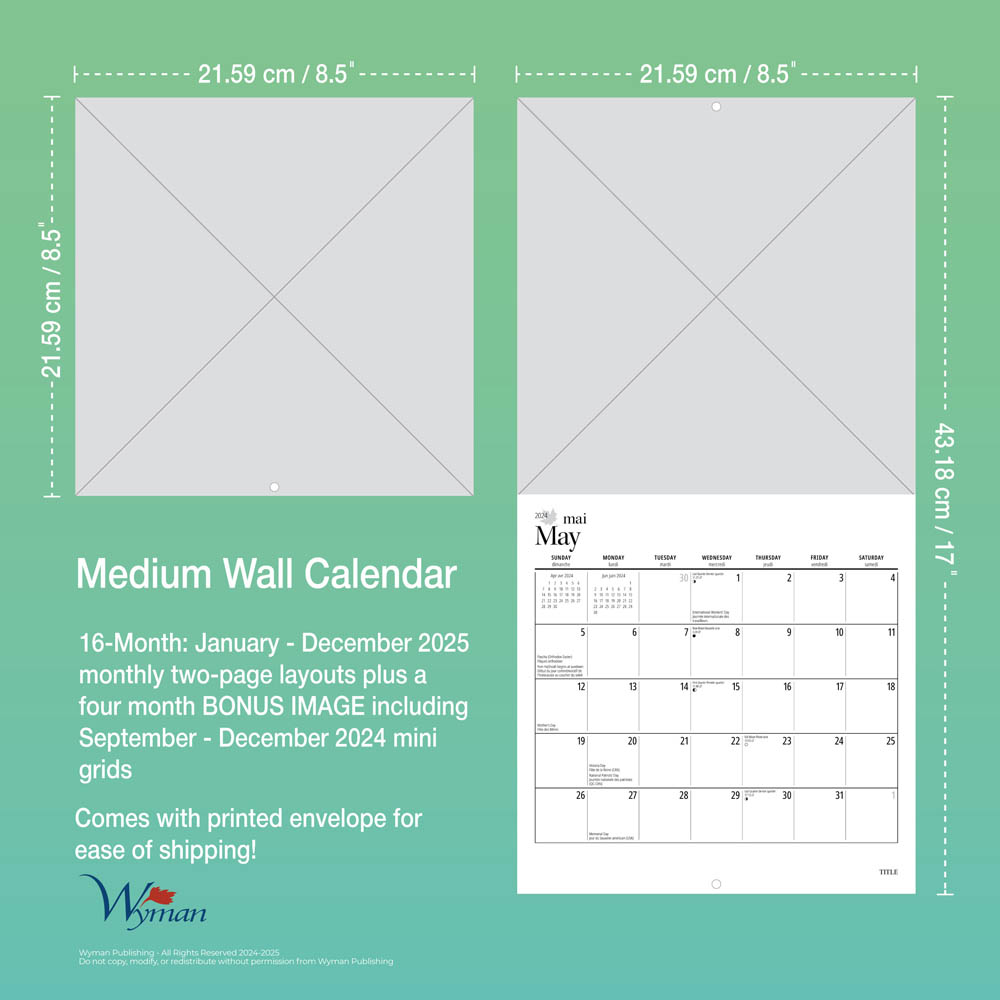 2025 Medium Wall Calendar | 8.5" X 8.5" - MAUD LEWIS