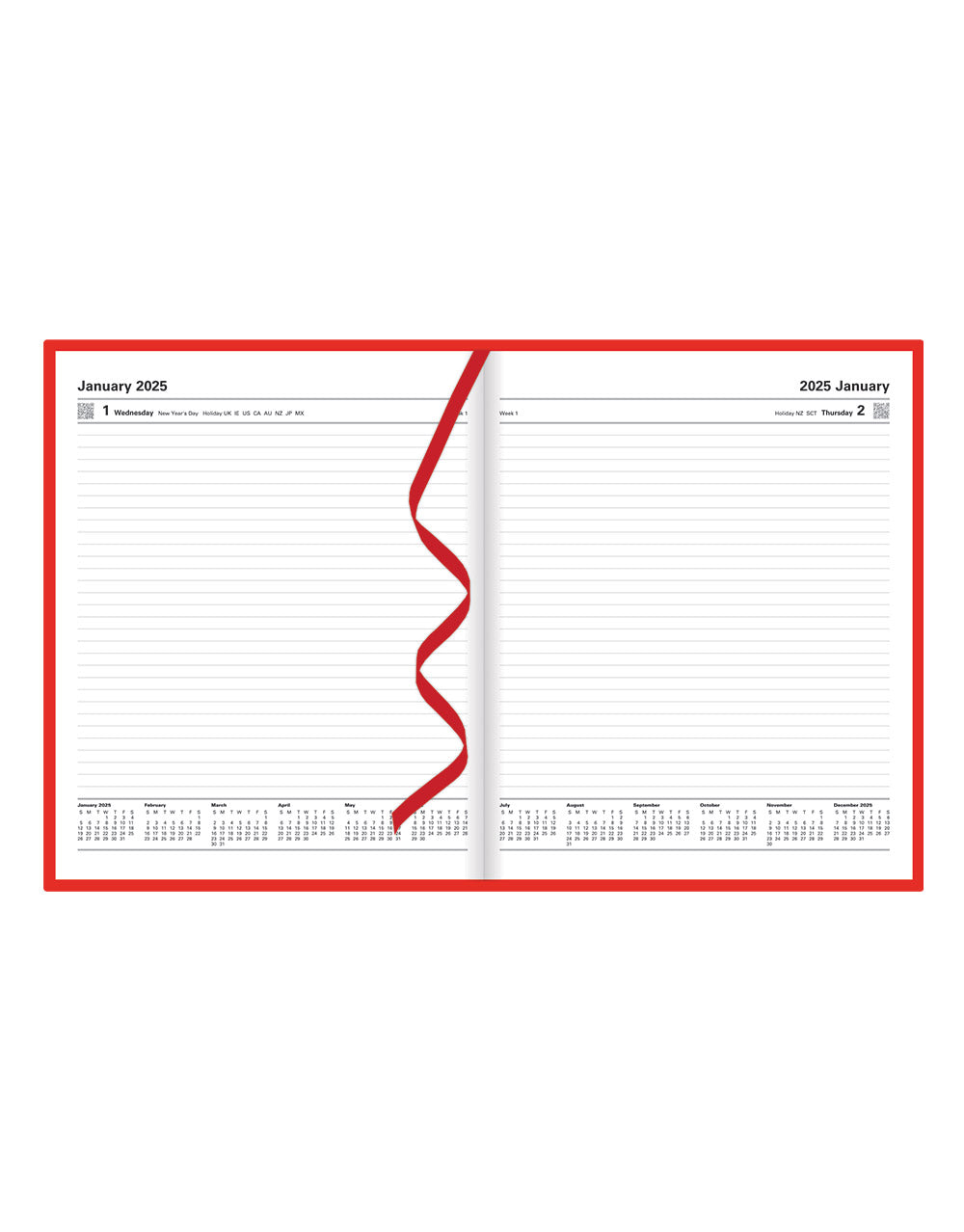 2026 Standard | Day to Page Planner (Quarto) - RED #C10YBY