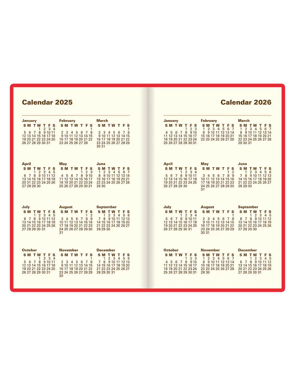 2026 Belgravia | Week to View Planner (Mini) - RED #C33ERD