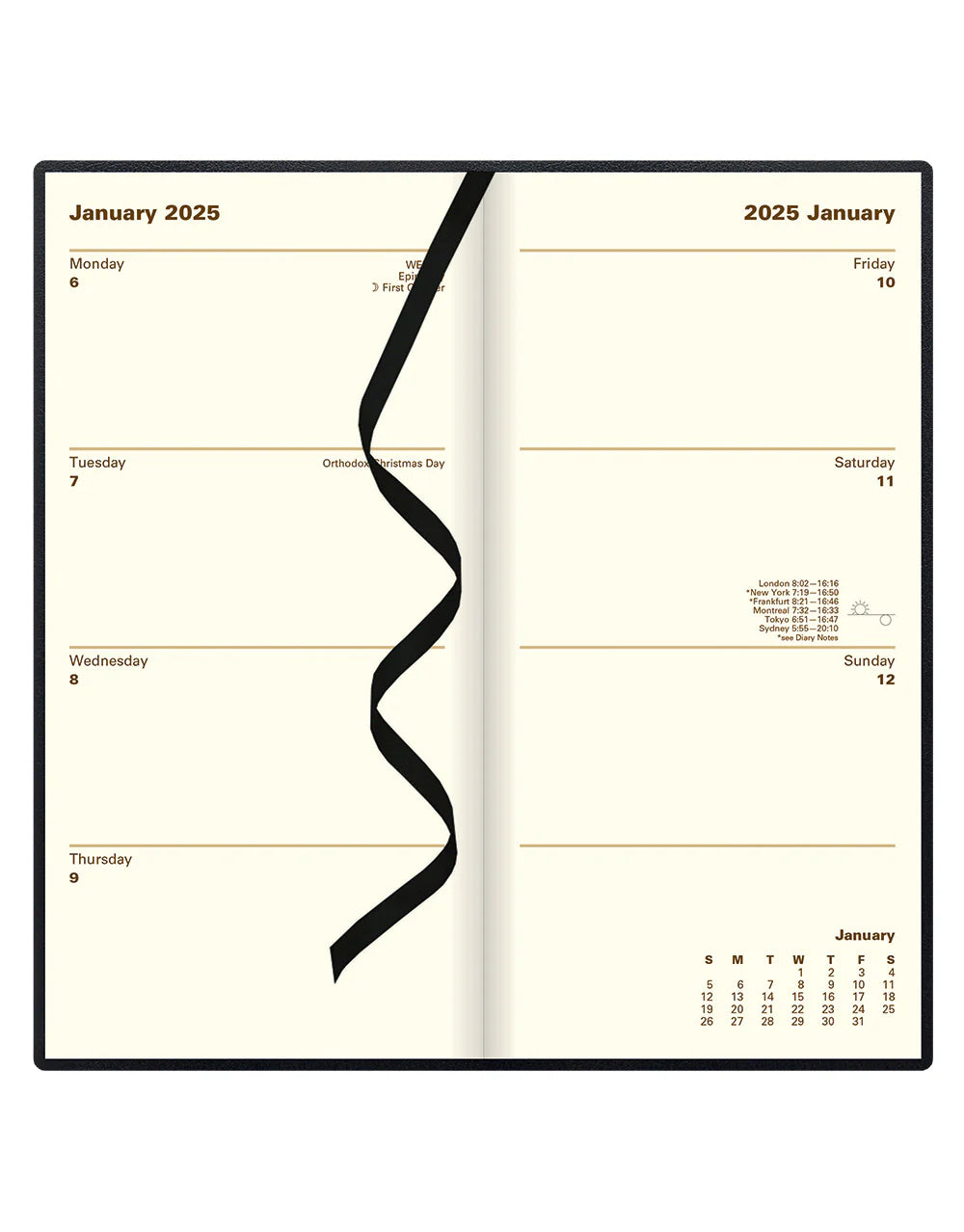 2026 Belgravia | Week to View Planner (Slim) - BLACK #C33SUBK