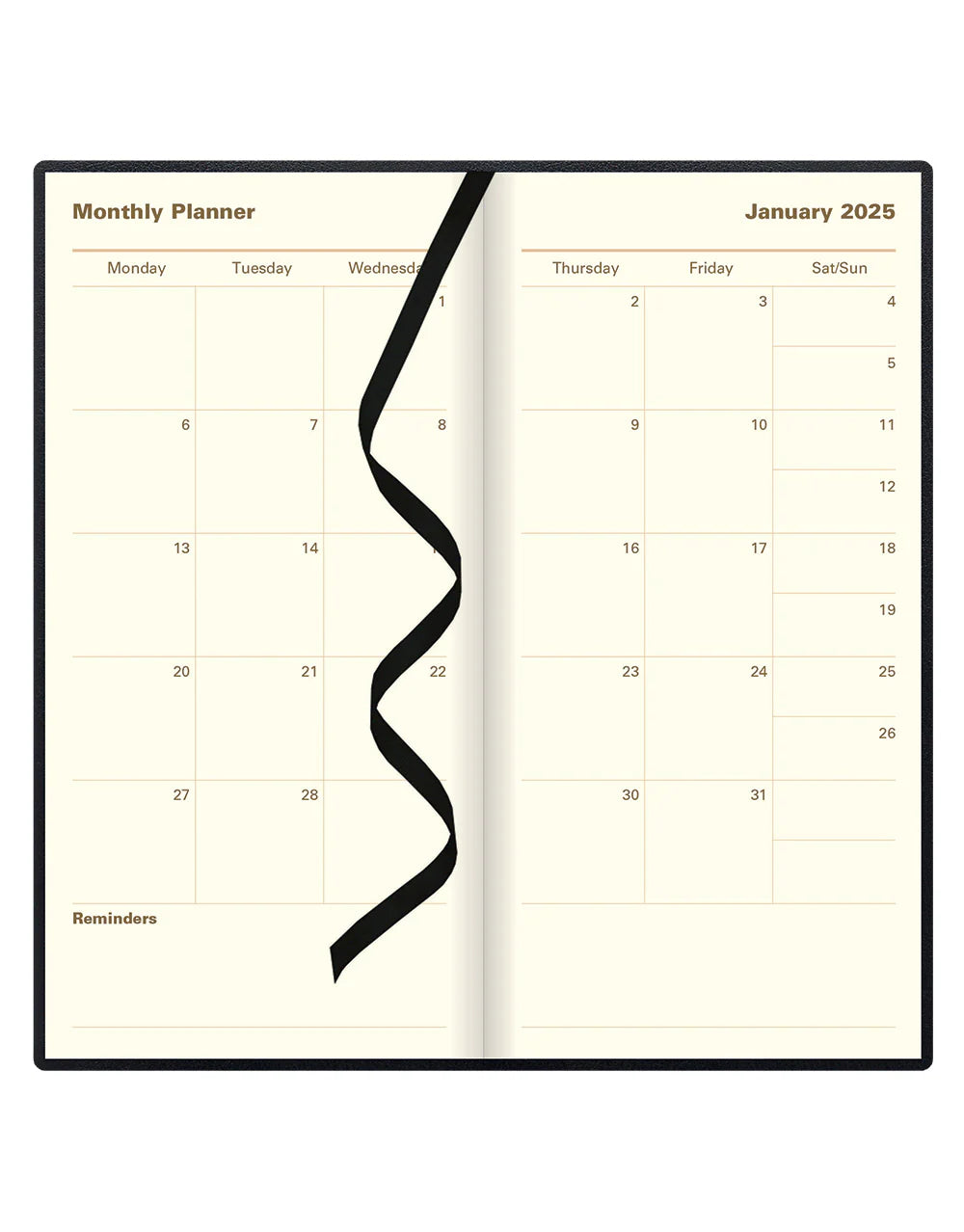 2026 Belgravia | Week to View Planner (Slim) - BLACK #C33SUBK