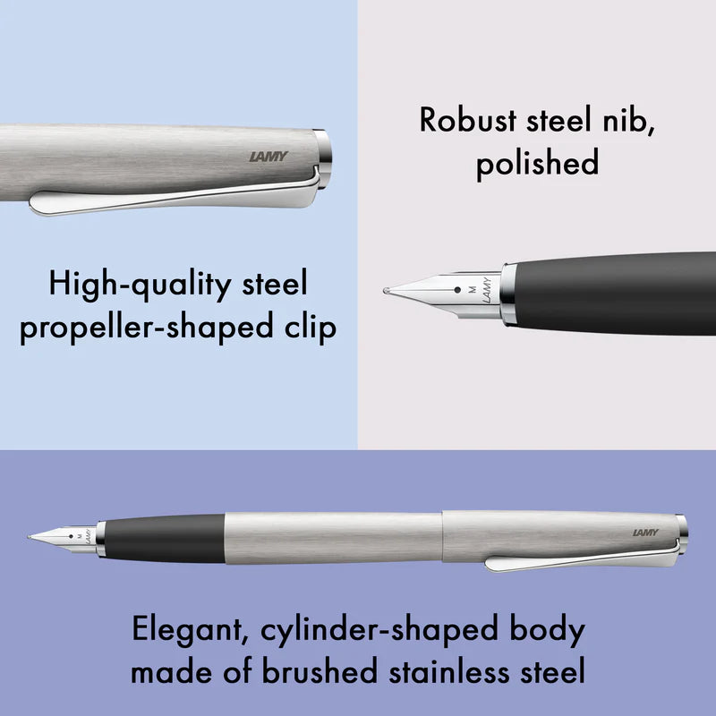 Fountain Pen | Studio (Extra Fine) - BRUSHED STEEL