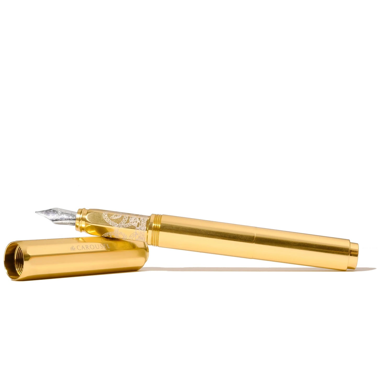 Aluminum Carousel Fountain Pen | Medium Nib - PLAITED GOLD TRESS #ACRSL-M-PGT