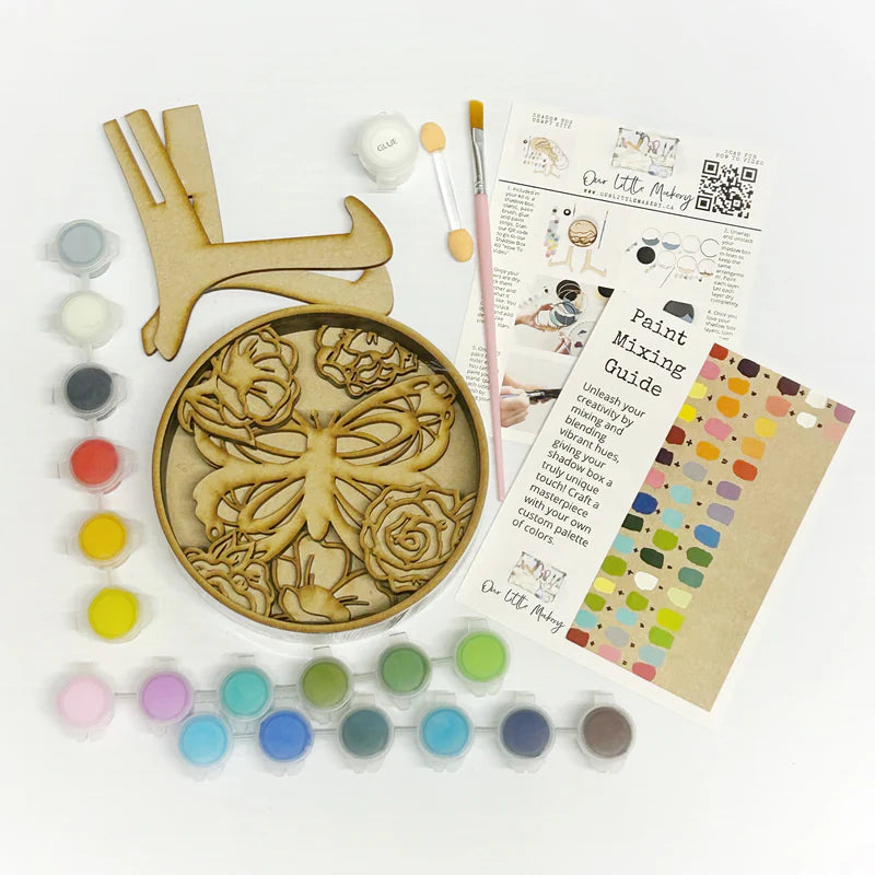 Craft Kit | DIY Shadow Box - BUTTERFLY KISSES #SB0039