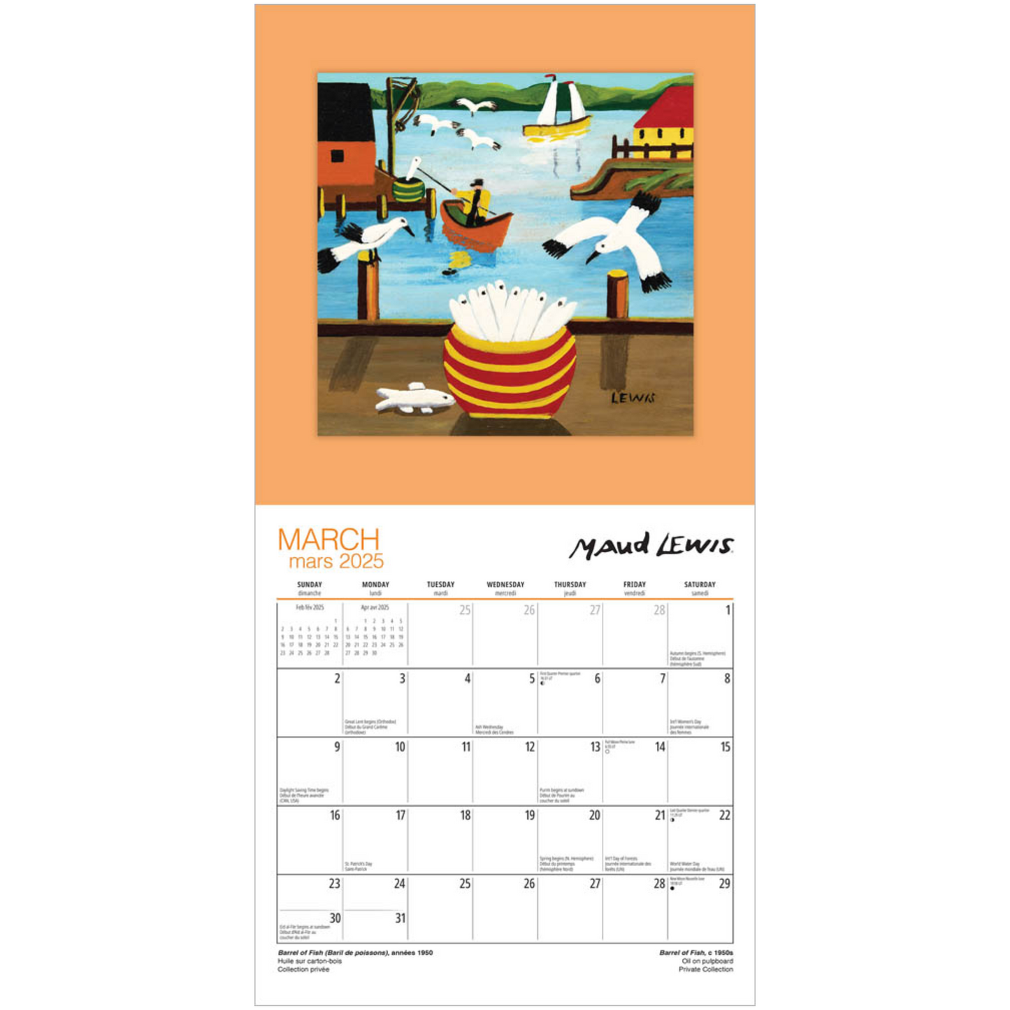 2025 Medium Wall Calendar | 8.5" X 8.5" - MAUD LEWIS