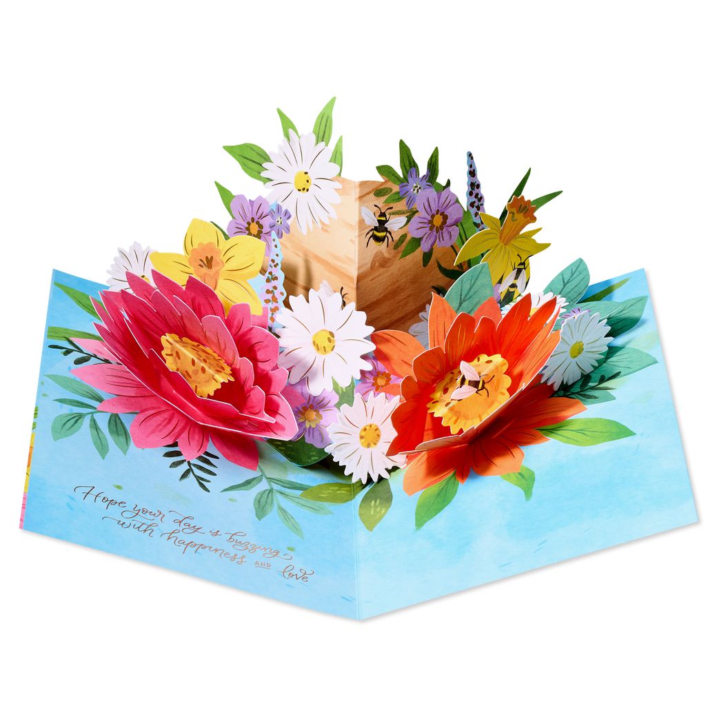 Mother's Day Card | Pop Up - FLOWERS & BEEHIVE #10136423