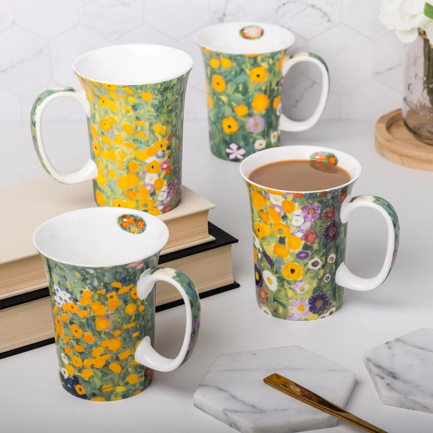Mug Gift Set | Set of 4 - Gustav Klimt: FLOWER GARDEN #MC0315