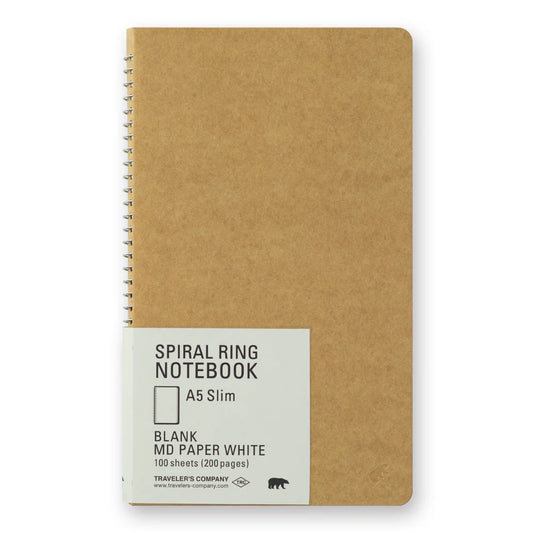 Blank Journal | A5 Slim Spiral - WHITE #15245-006