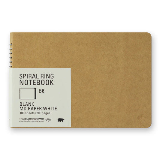 Blank Journal | B6 Spiral Landscape - WHITE #15250-006