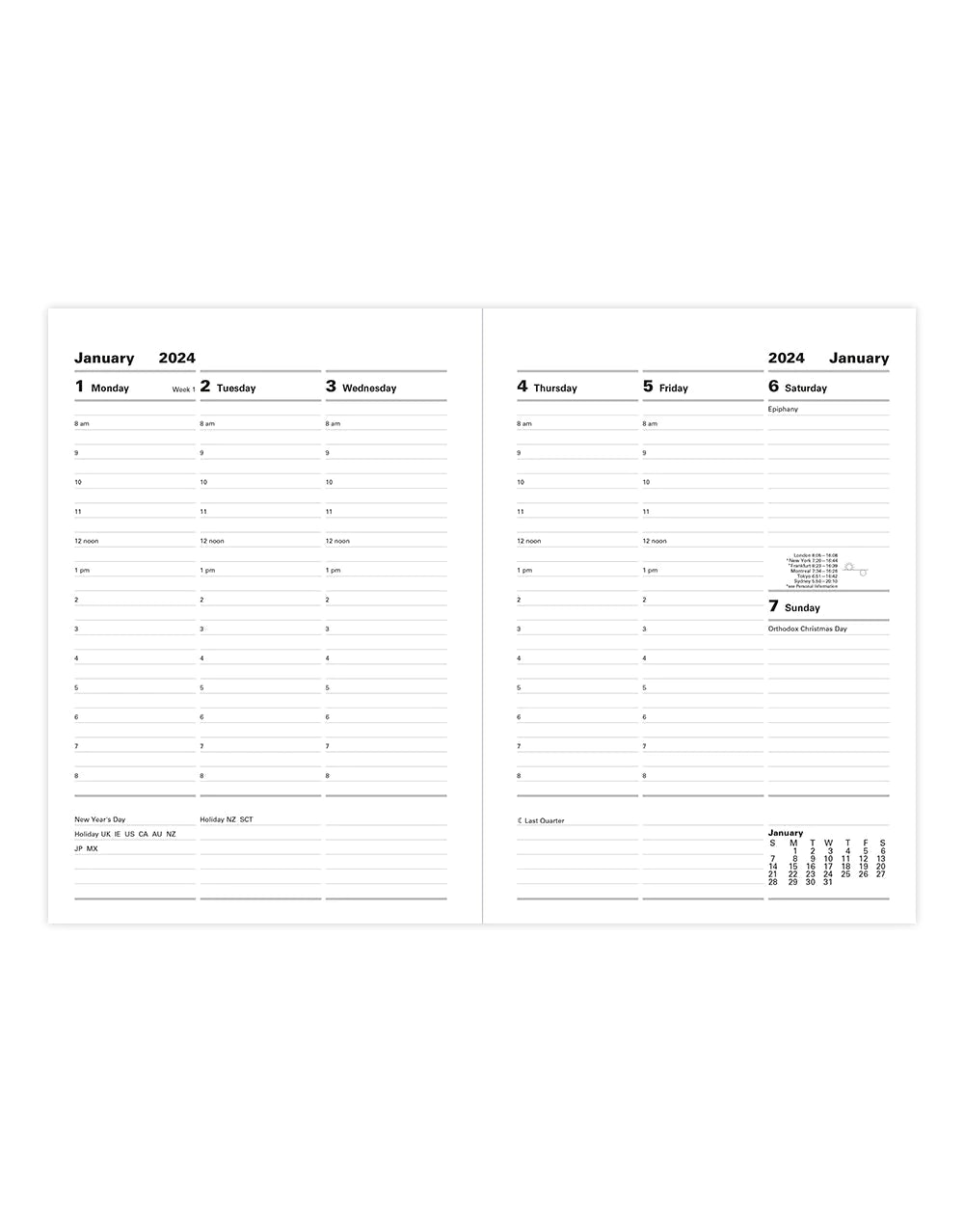 2025 Classic | Week to View Planner (A5) - BLACK #C32XBK