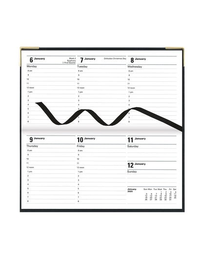 2025 Classic | Horizontal Week to View Planner (Slim) - BLACK #C32SBK