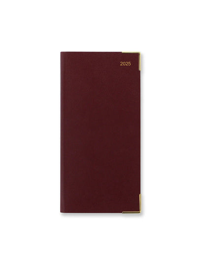 2025 Classic | Gold Edged Week to View Planner (Slim) - BURGUNDY #C32SUBY