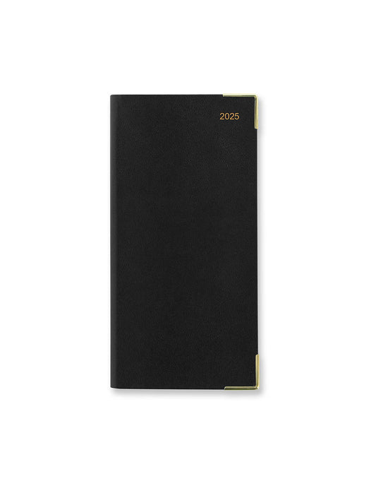 2025 Classic | Gold Edged Week to View Planner (Slim)- BLACK #C32SUBK