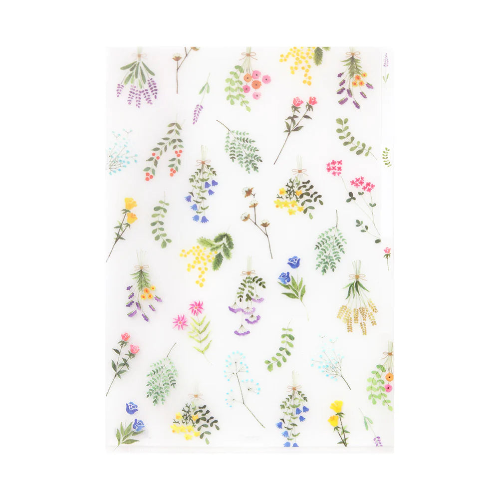 Accessory | A5 3 Pocket File Folder - DRIED FLOWERS #35361-006