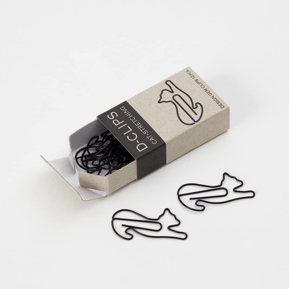 Paper Clips | D-Clips Mini Box - CAT STRETCHING #43350-006