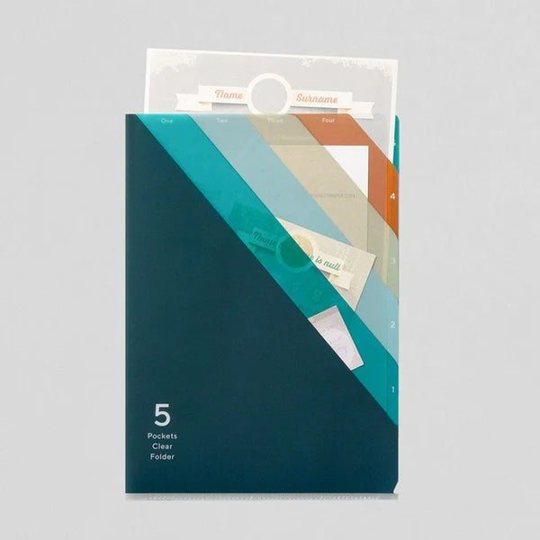 Accessory | A4 5 Pockets File Folder - DIAGNL BL'S #35340-006