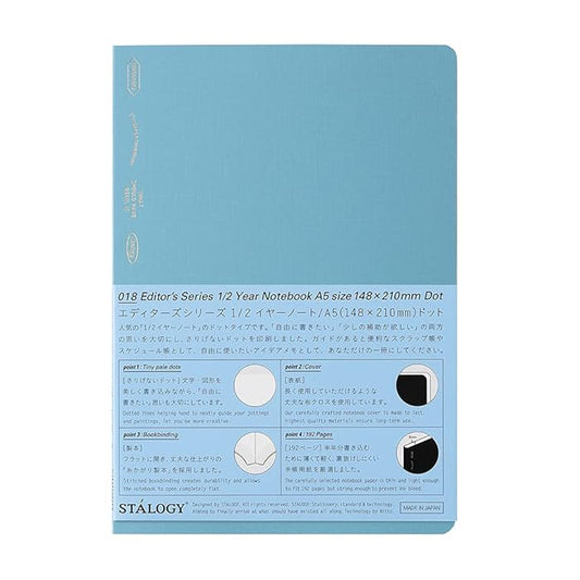 018 Editor's Series | 1/2 Year A5 Notebook (DOT) - BLUE #S4153