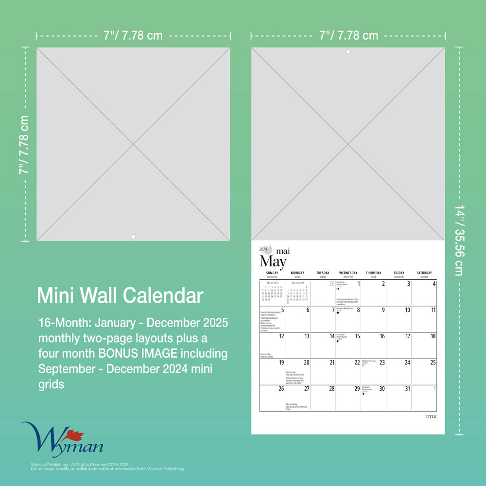 2025 Small Wall Calendar | 7" X 7" - MAUD LEWIS