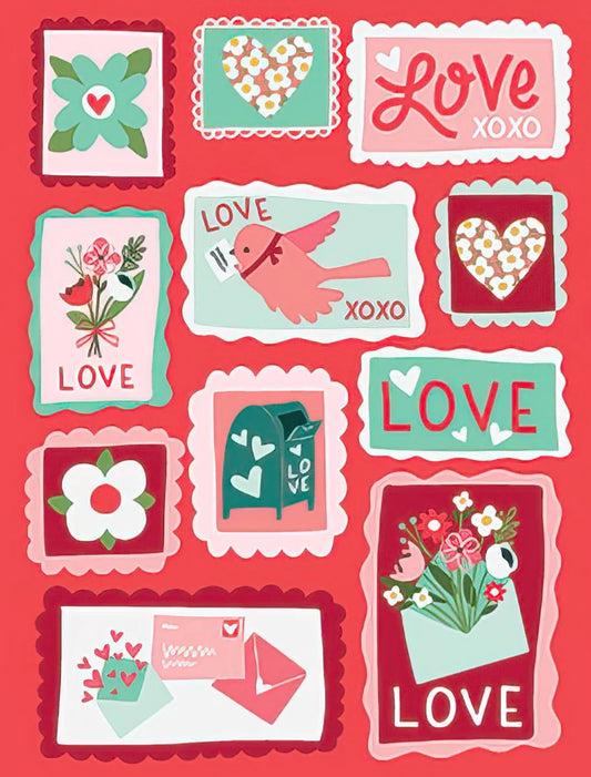 Valentines Card Box - LOVE STAMPS #VOT93290