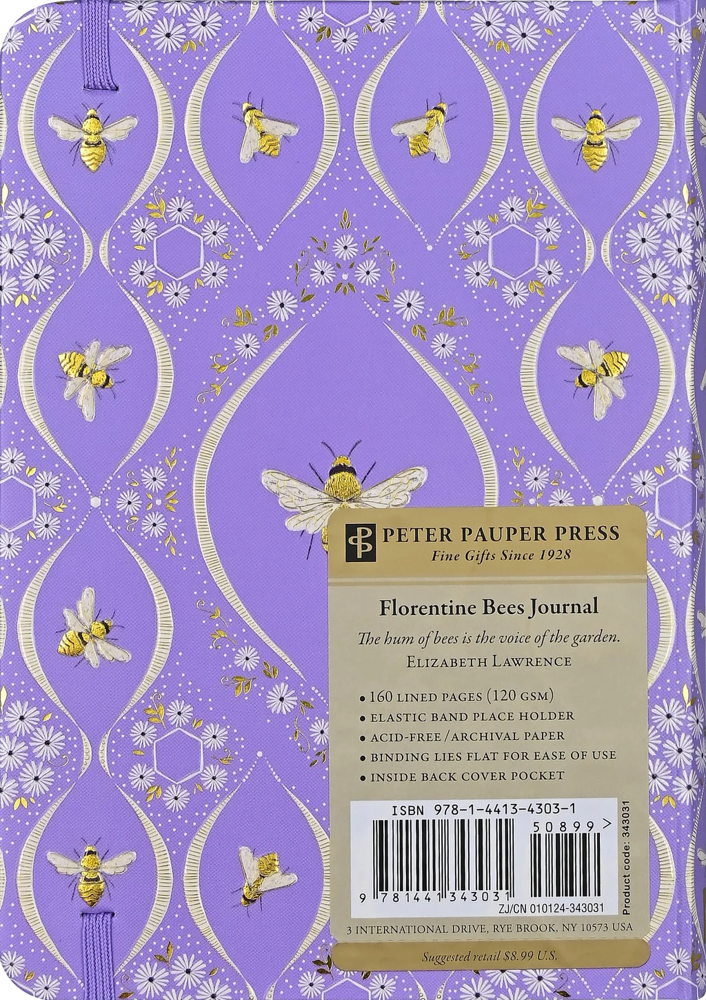 Lined Journal | Small - FLORENTINE BEES #343031-2