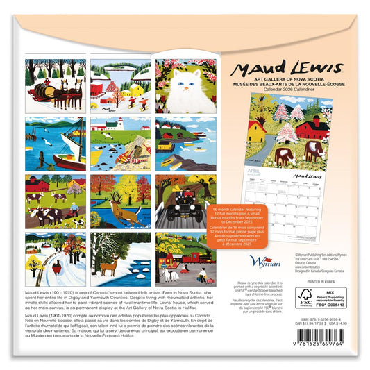 2026 Medium Wall Calendar | 8.5" X 8.5" - MAUD LEWIS