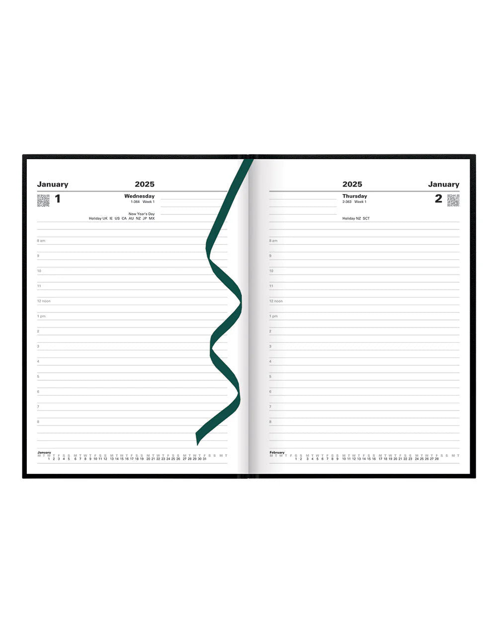 2025 Standard | Day to Page Planner (A5) - BLACK #C10XBK