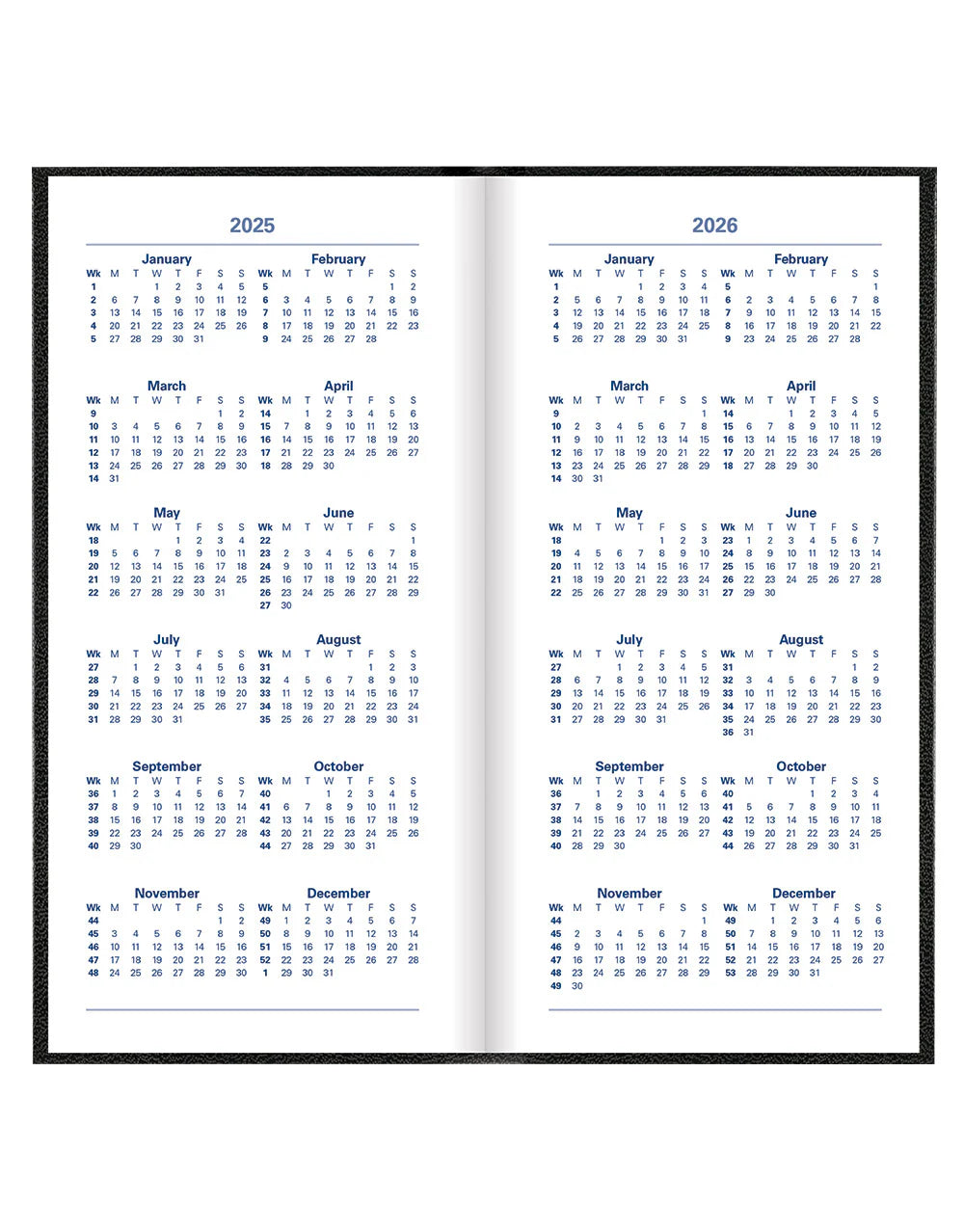 2025 Principal | Week to View Planner (Slim) - BLACK #C30NUBK