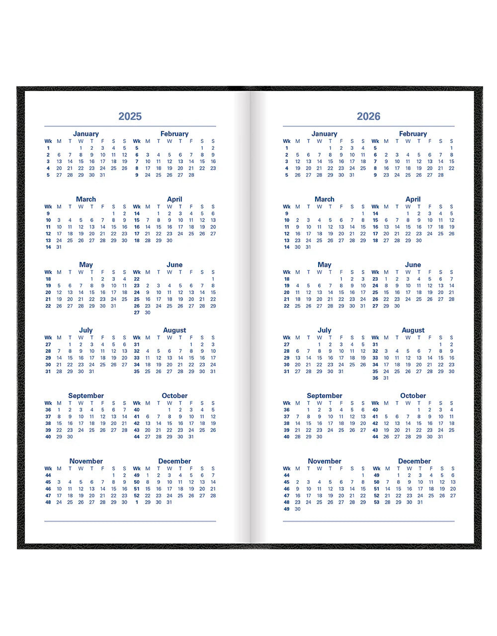 2026 Principal | Week to View Planner (Slim) - BLACK #C30NUBK