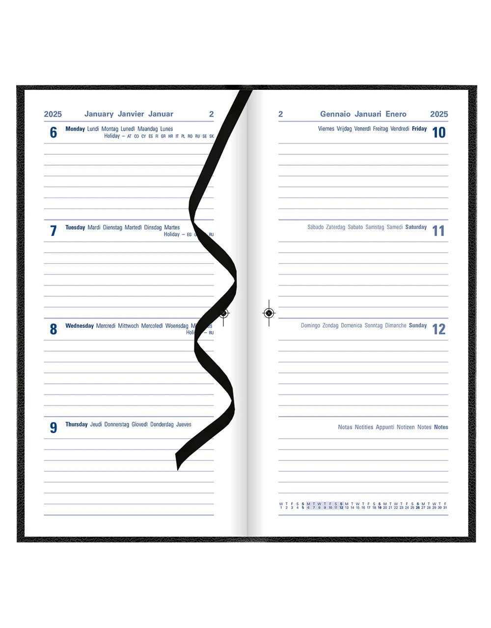 2026 Principal | Week to View Planner (Slim) - BLACK #C30NUBK