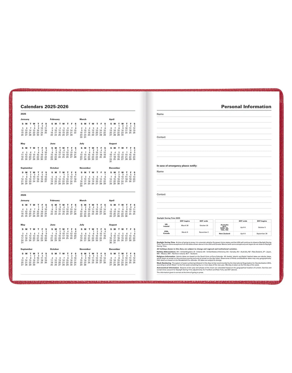 2026 Milano | Week to View Planner with Appointments (A5) - RED #CTO3XURD
