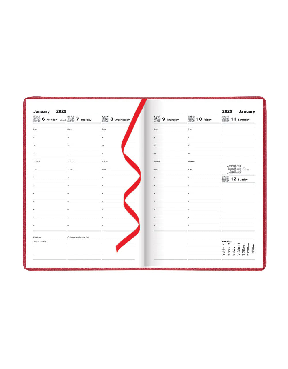 2025 Milano | Week to View Planner with Appointments (A5) - RED #CTO3XURD