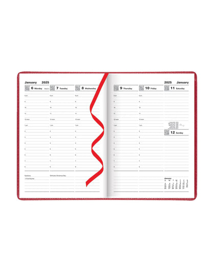 2025 Milano | Week to View Planner with Appointments (A5) - RED #CTO3XURD