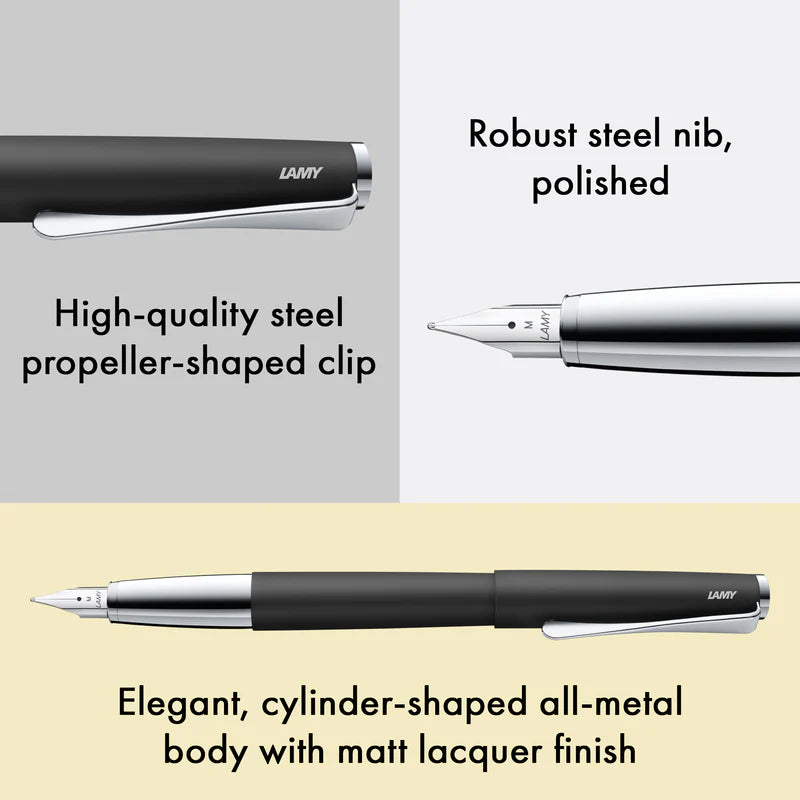 Fountain Pen | Studio (Extra Fine) - BLACK STEEL