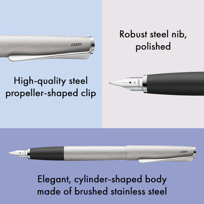 Fountain Pen | Studio (Extra Fine) - BRUSHED STEEL