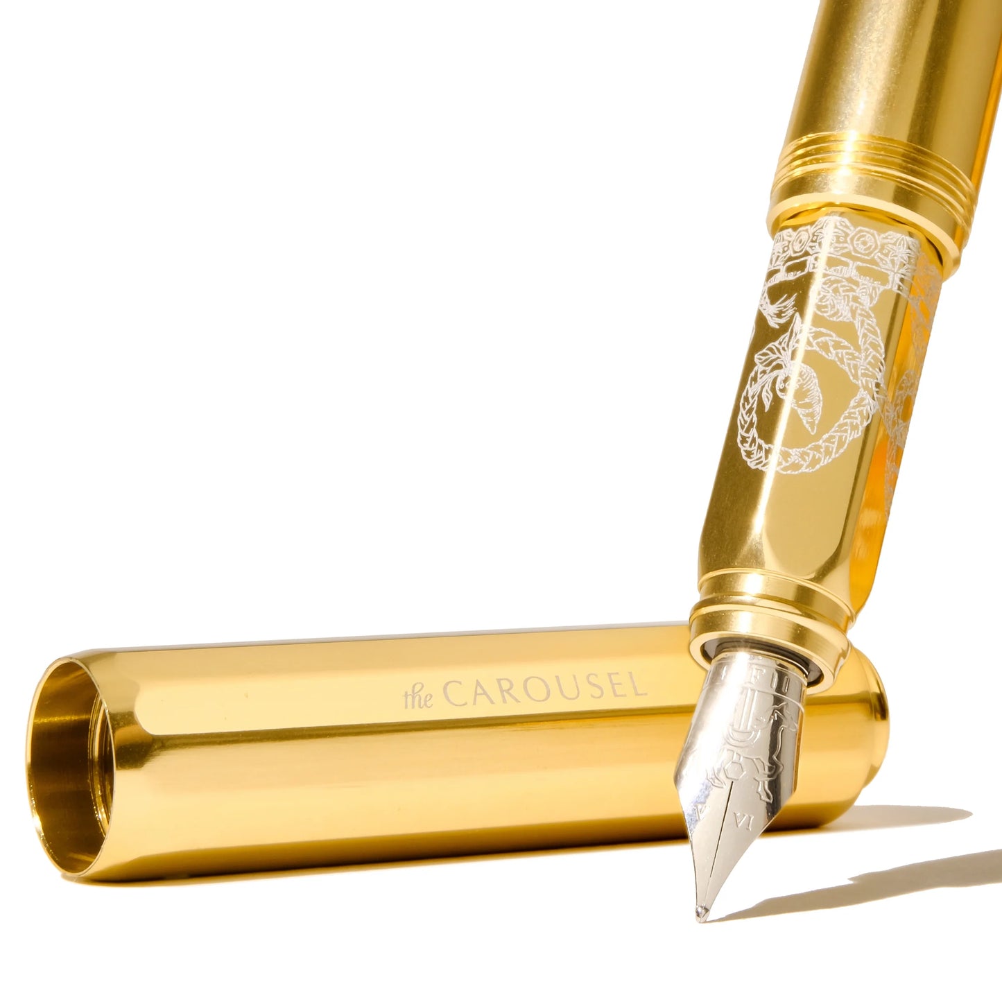 Aluminium Carousel  | Fine Nib - PLAITED GOLD TRESS #ACRSL-F-PGT