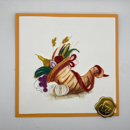 Thanksgiving Card | Paper Quilling Card - CORNUCOPIA #NTH-0016