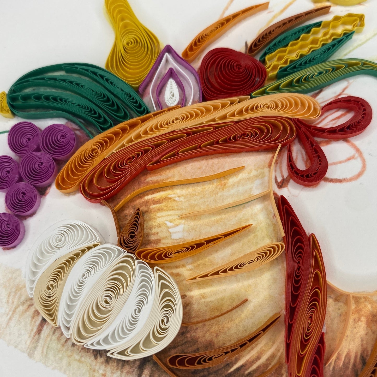 Thanksgiving Card | Paper Quilling Card - CORNUCOPIA #NTH-0016