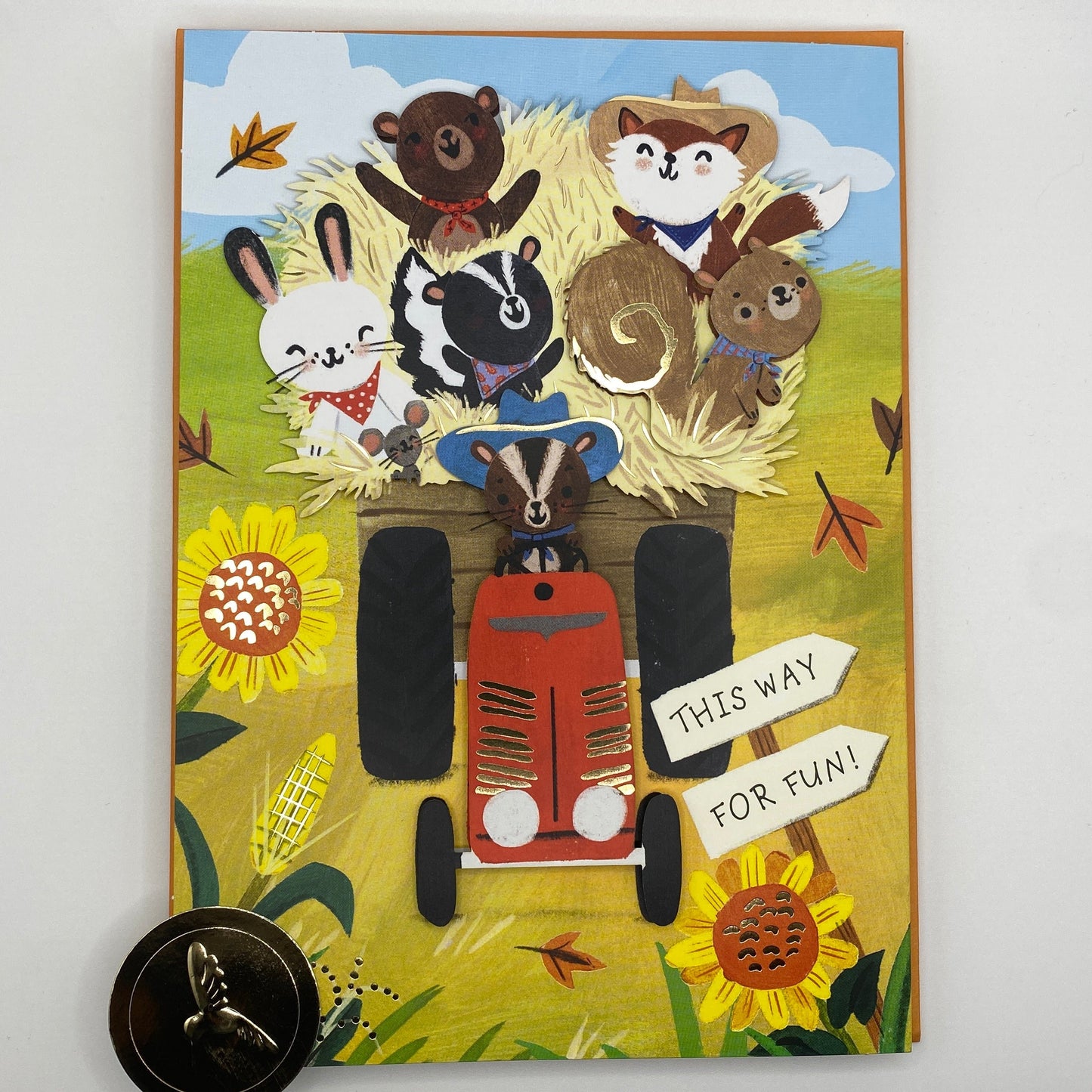 Thanksgiving Card | ANIMALS ON TRACTOR #03000123