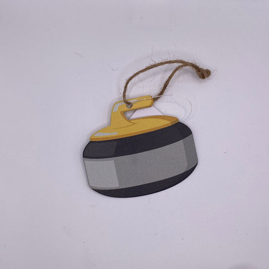 Flat Ornament | Curling Rock - YELLOW #W3030