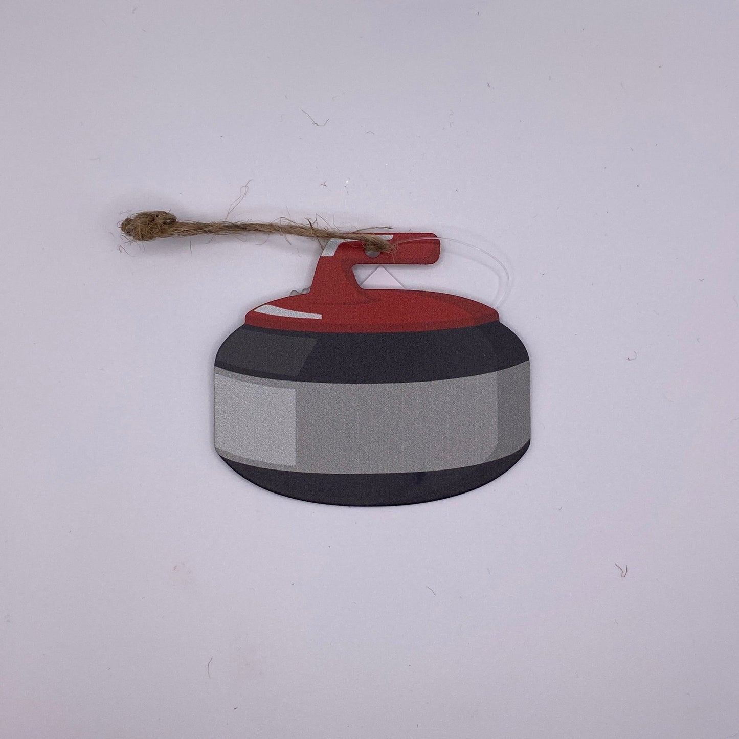 Flat Ornament | Curling Rock -RED #W3063