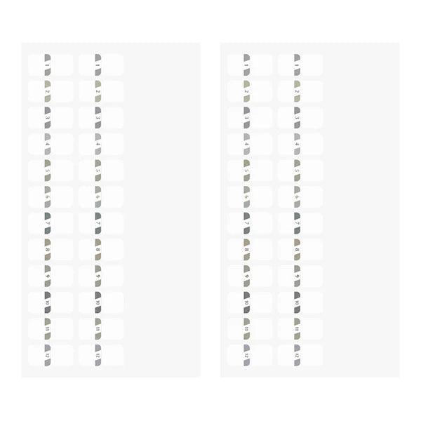 Sticker Package | Chiratto Numbered Index Tabs - GREY #82604-006