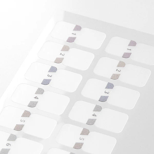 Sticker Package | Chiratto Numbered Index Tabs - GREY #82604-006