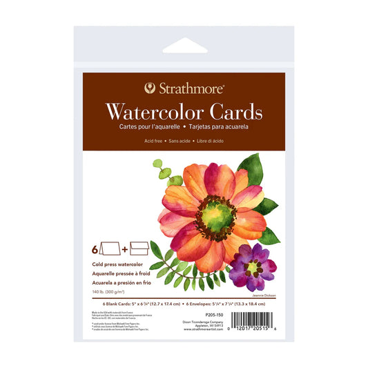 Strathmore Watercolor Cards Pack of 6 - 5" x 6 7/8" #205-150