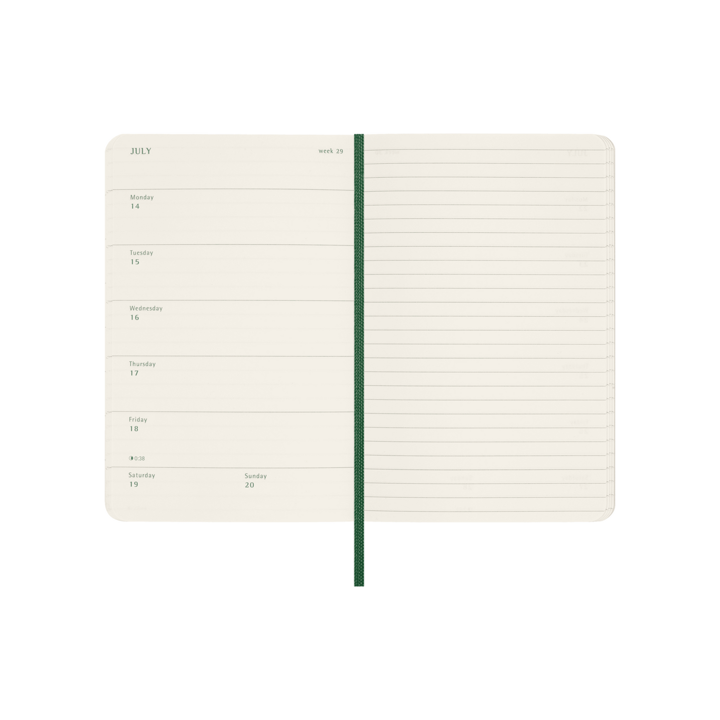 2025 Pocket Planner | WEEKLY Notebook Softcover - GREEN