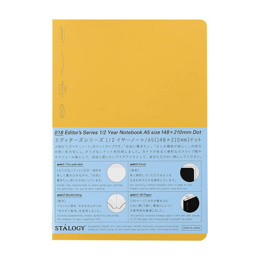 018 Editor's Series | 1/2 Year A5 Notebook (DOT) - YELLOW #S4154