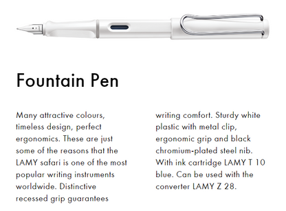 Safari | Fountain Pen (Medium) - WHITE #L019WHM